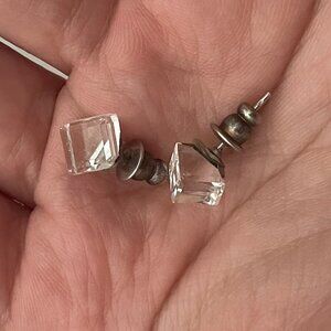 3/$10 Clear cube stud earrings